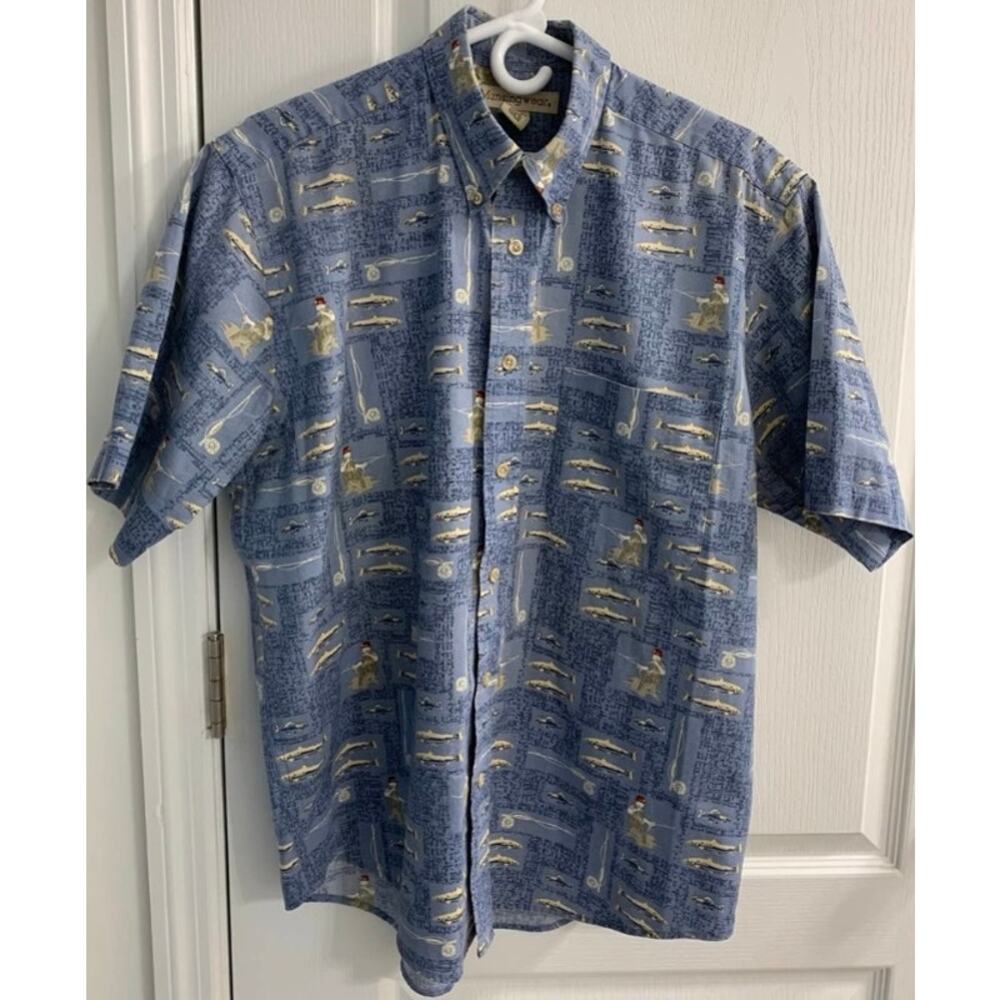 Munsingwear Men's Short Sleeve Shirt - Fishing Theme - Size Medium
